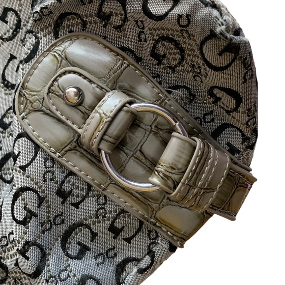 GUESS VINTAGE FAUX CROCODILE PRINT STRAP PURSE HAND BAG CROSSBODY - Picture 5 of 11